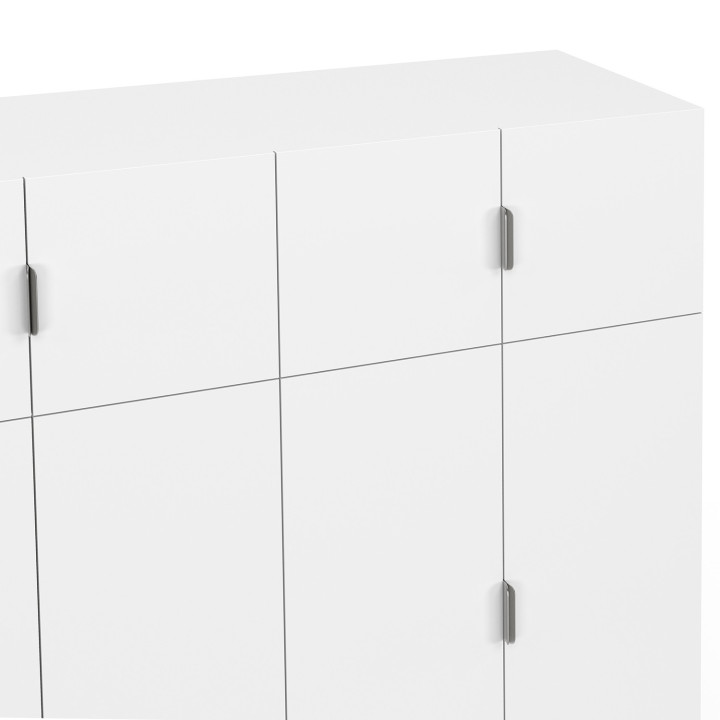 MINA witte vierdeurskast 160 cm met 2 hangelementen en 2 laden