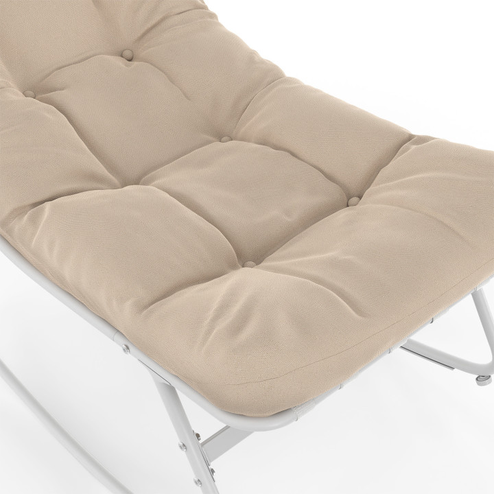 Grijze metalen schommelstoelen met kussens - ARONA | ID Market