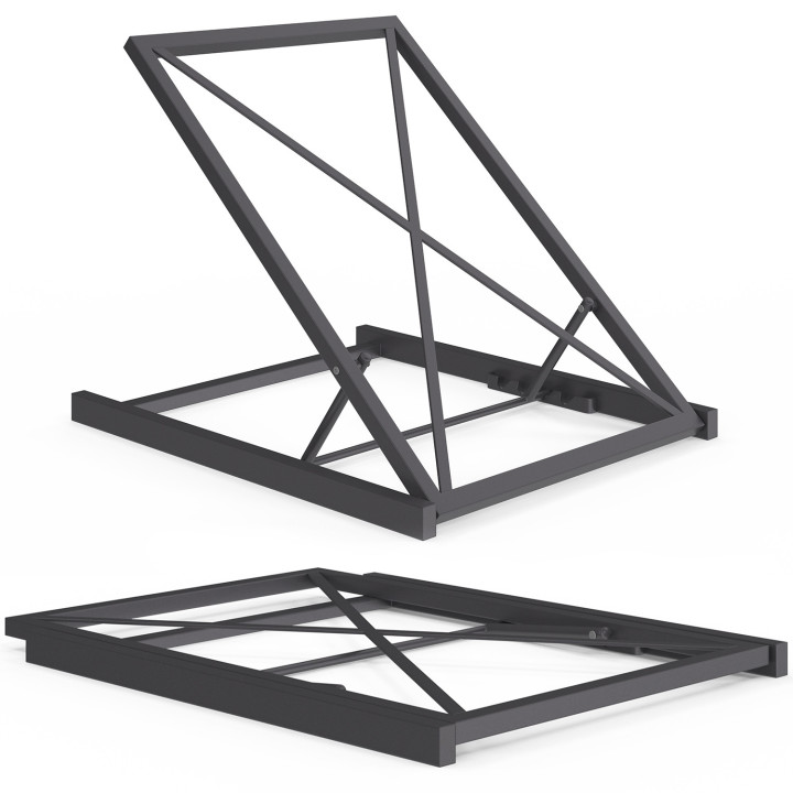 Zwembadbed, comfortabel ligbed met metalen rugleuning met 4 standen en grijs matras