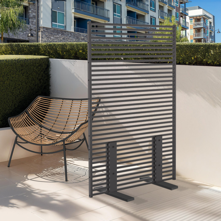 Paravent extérieur ajour claustra extérieure 80x150cm gris anthracite | ID Market