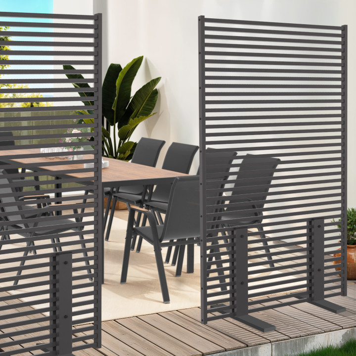 Paravent außen durchbrochen claustra außen 80x150cm anthrazitgrau | ID Market