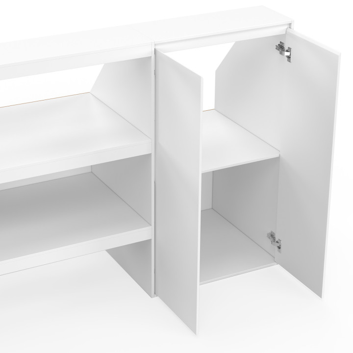 2-Ebenen-Regal + 2-türiger Schrank unter Dachschräge TOMI weiß