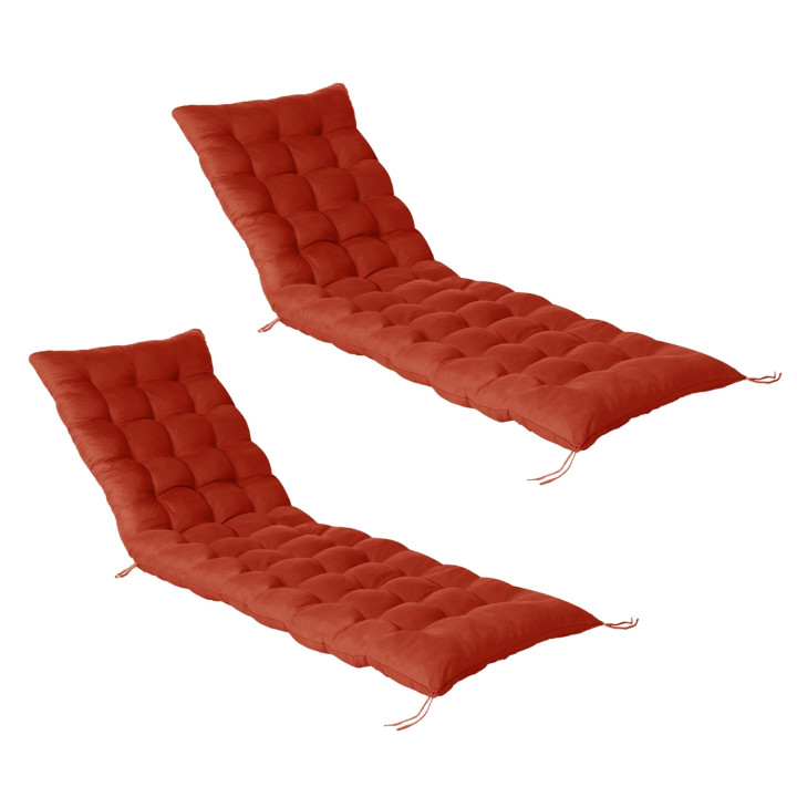 Lot de 2 coussins universel de transat ADAM 180 cm terracotta