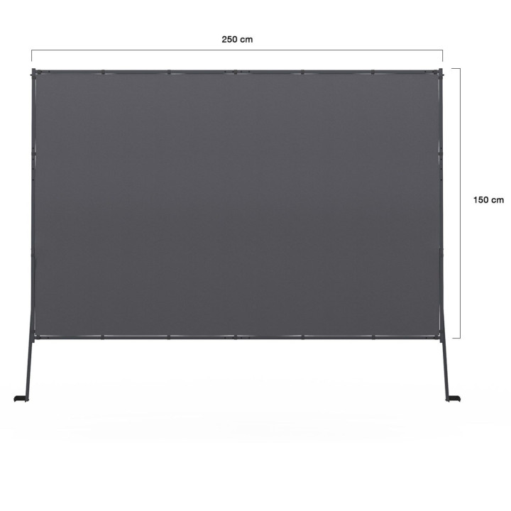 Kantelbaar en verstelbaar zonnescherm 250 x 150 cm voor antracietgrijze uitschuifbare dakpergola