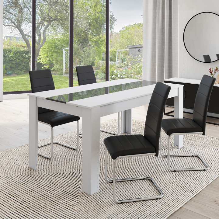 4er-Set günstige schwarze Stühle für das Esszimmer - MIA | ID Market