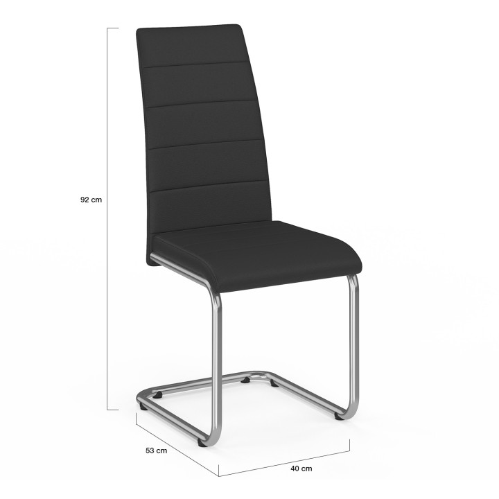 4er-Set günstige schwarze Stühle für das Esszimmer - MIA | ID Market