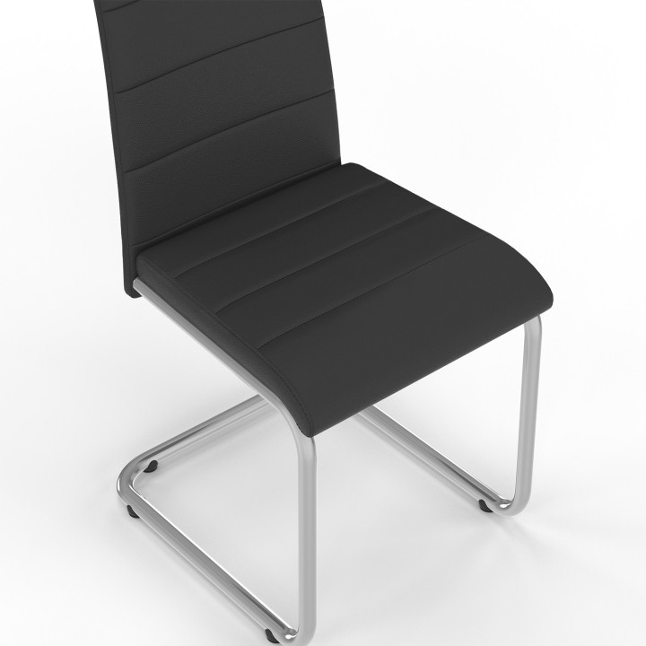 4er-Set günstige schwarze Stühle für das Esszimmer - MIA | ID Market