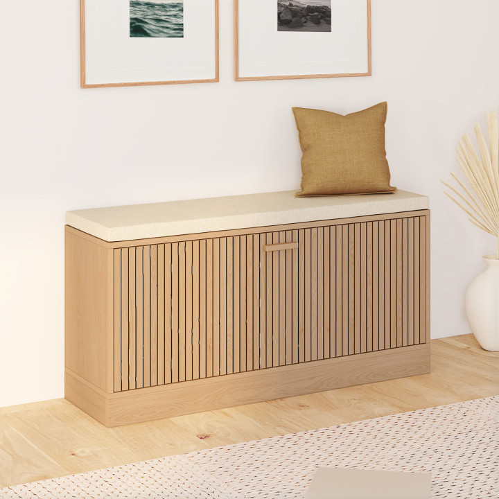 Eingangsbank Schuhe JULIETTE Latten und Leisten aus Holz, eichenfarben