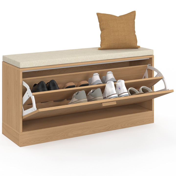 Eingangsbank Schuhe JULIETTE Latten und Leisten aus Holz, eichenfarben