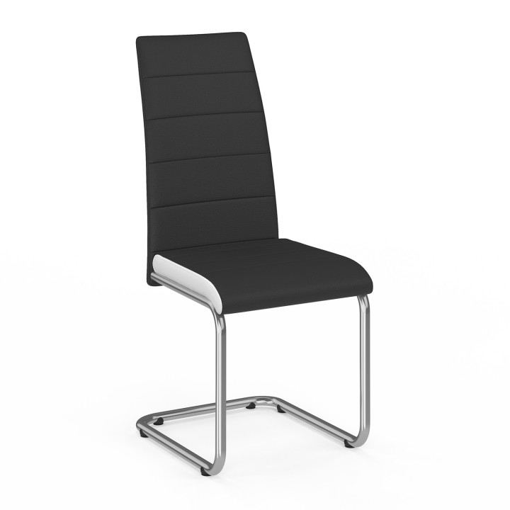 Set 4 goedkope, zwarte stoelen met witte zoom - MIA | ID Market