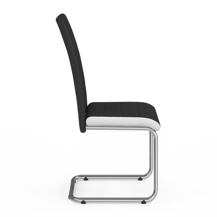 Set 4 goedkope, zwarte stoelen met witte zoom - MIA | ID Market