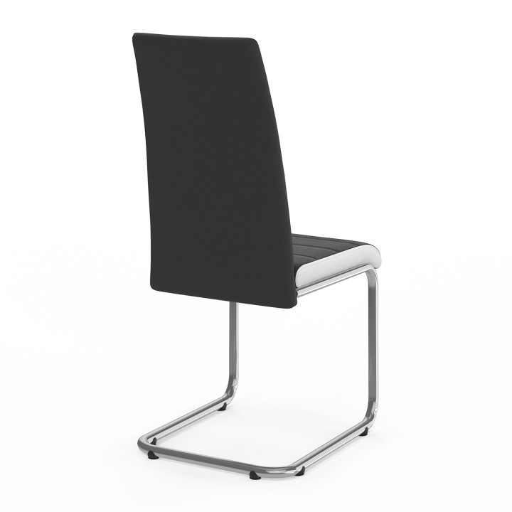 Set 4 goedkope, zwarte stoelen met witte zoom - MIA | ID Market