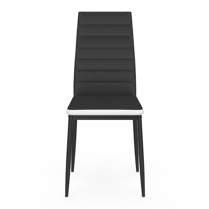 Zwart-witte eetkamerstoelen - Set van 4 - ROMANE | ID Market