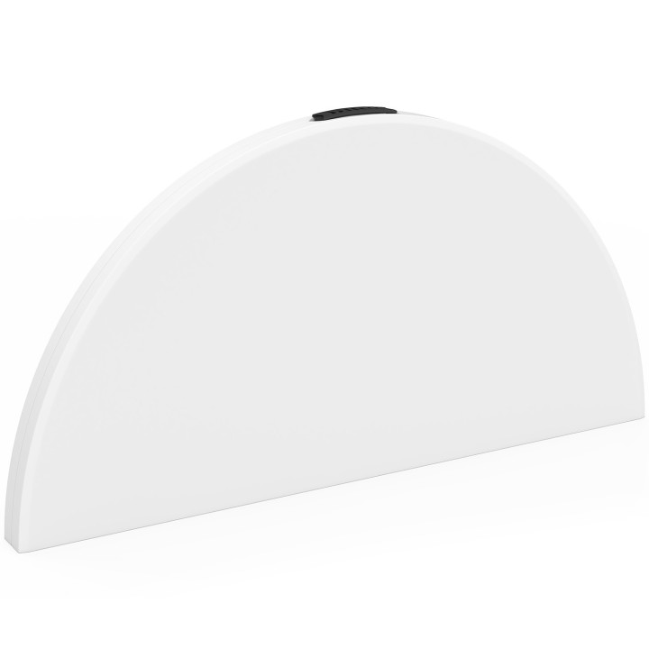 Table pliante d'appoint portable ronde 122 cm  camping ou réception avec housse blanche