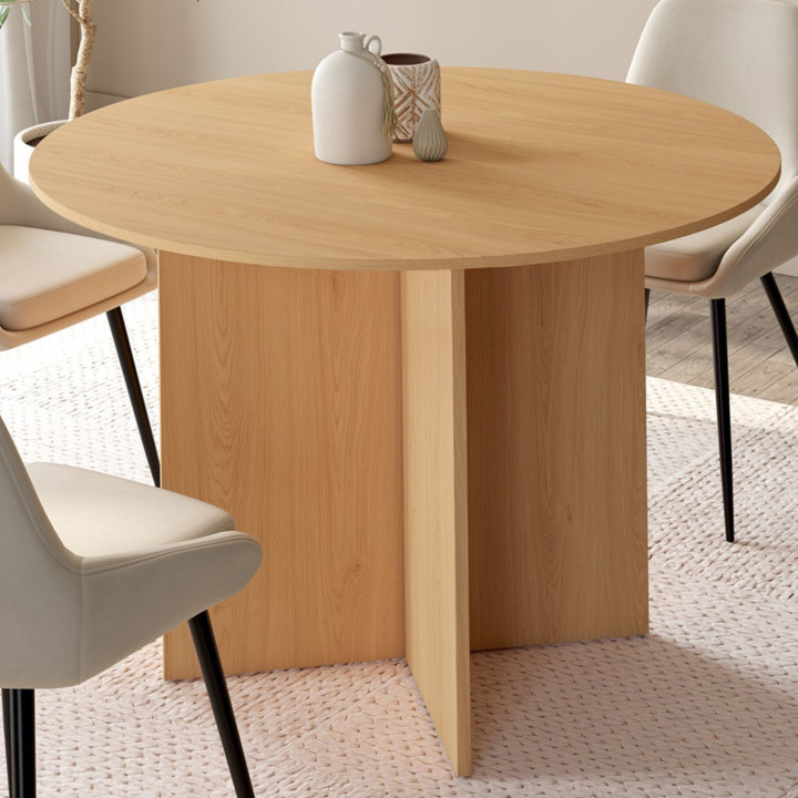 MARTHE uitschuifbare ovale eettafel 4-8 personen beuken effect 110-150 cm