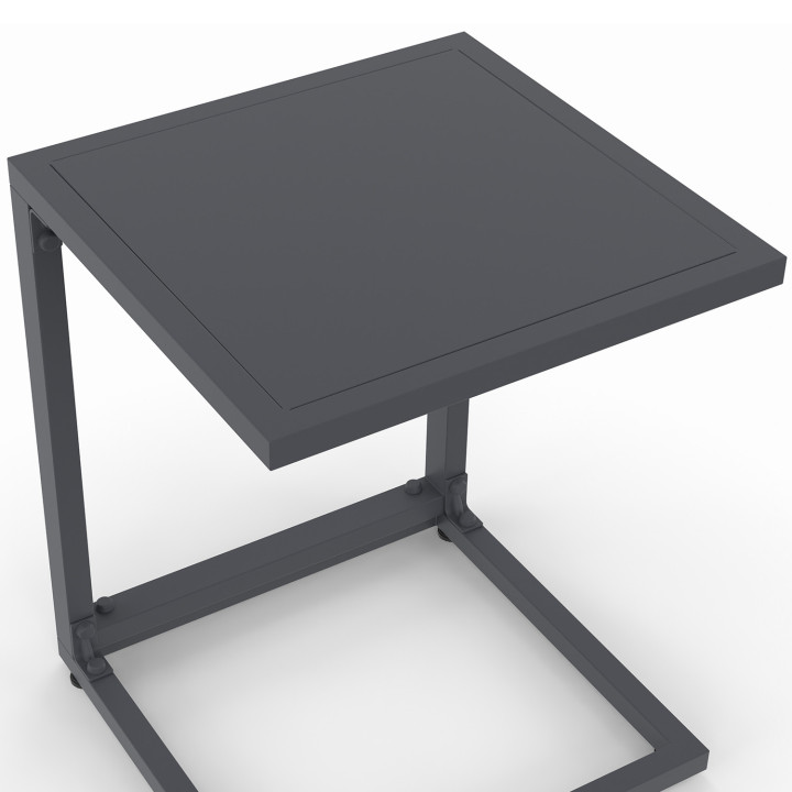 Lot de 2 tables d'appoint de jardin pour transat et bain de soleil PALMA gris anthracite