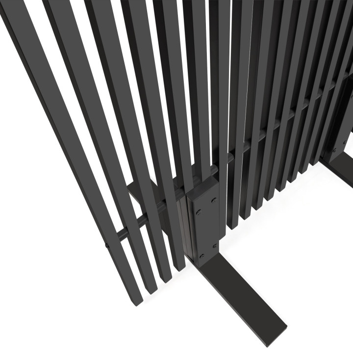 Set van 2 opengewerkte buitenschermen, decoratief scherm, 80 x 150 cm, antracietgrijs metaal