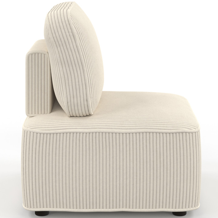 Beige corduroy bank en fauteuil module