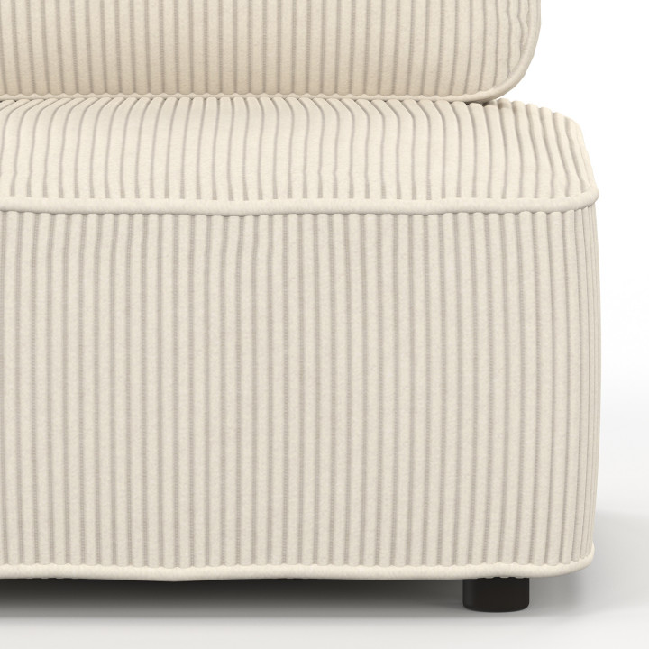 Modulo divano e poltrona in velluto a coste beige ALFIE