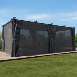 Pérgola retráctil barata 3x6m gris antracita | ID Market