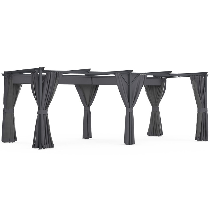 Pergola einziehbares Dach 3x6m anthrazitgrau günstig | ID Market