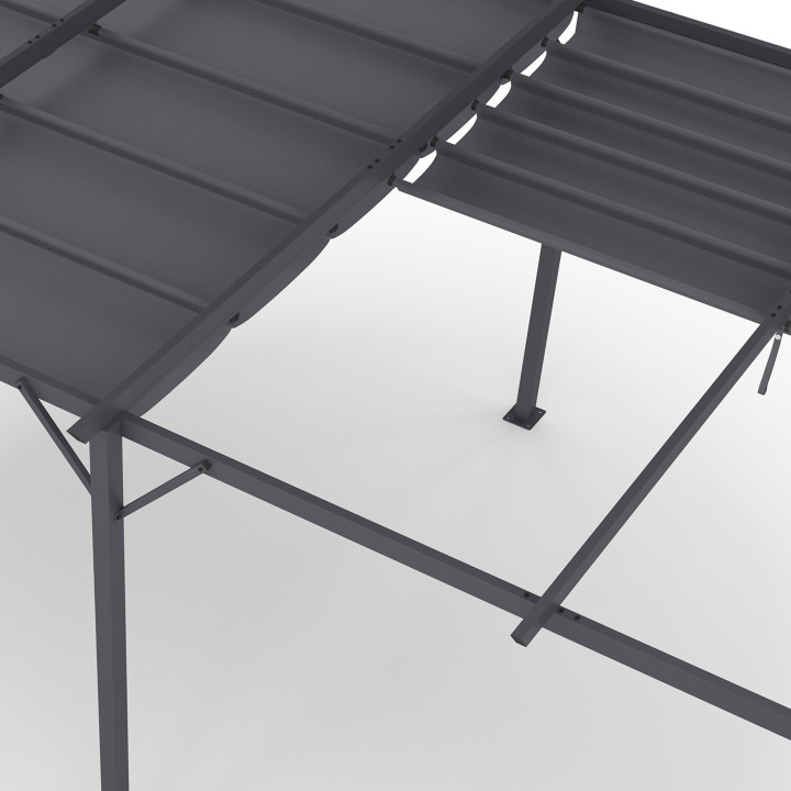 Goedkope 3x6m antraciet grijze uitschuifbare dak pergola | ID Market