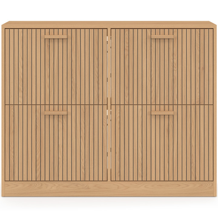 Scarpiera JULIETTE da 20 pezzi con 4 ante a doghe in rovere