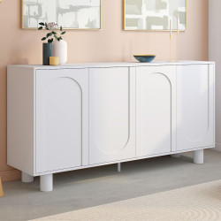 Aparador de diseño arqueado blanco de 160 cm y 4 puertas - ARCHIE | IdMarket