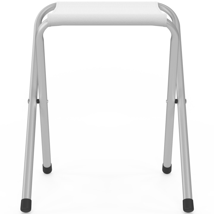 Table de camping pliante à hauteur réglable avec 6 tabourets : gris et blanc | ID Market