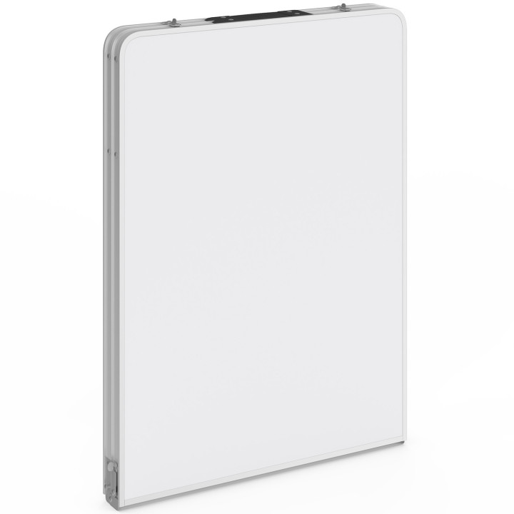 Mesa de camping plegable de altura regulable con 6 taburetes: gris y blanco | ID Market