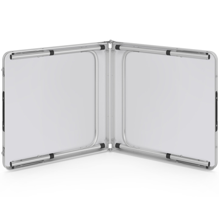 Mesa de camping plegable y regulable en altura : gris y blanco | ID Market