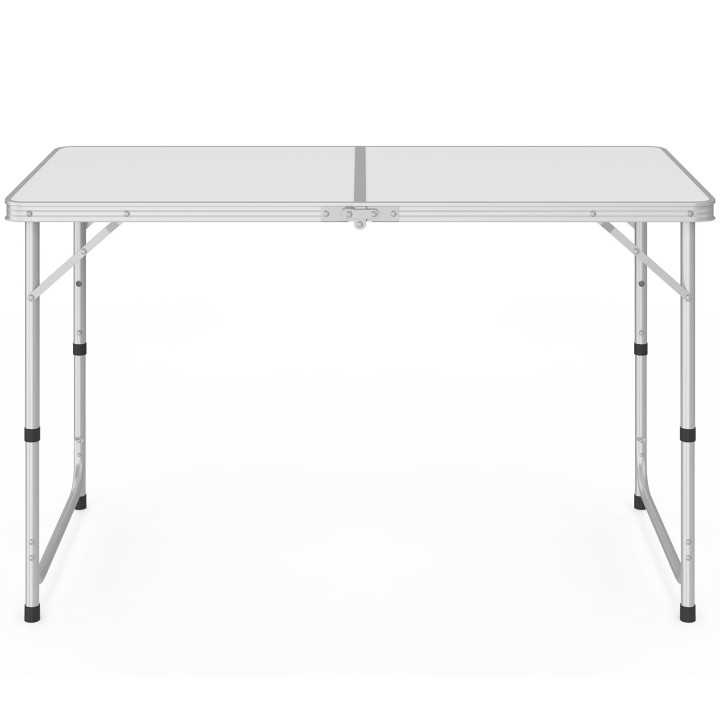Inklapbare campingtafel met verstelbare hoogte: grijs en wit | ID Market