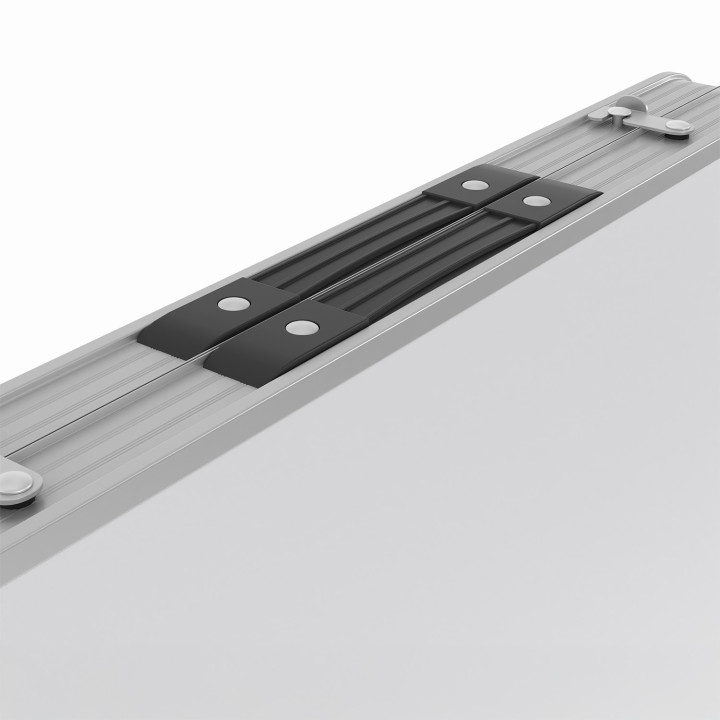 Mesa de camping plegable y regulable en altura : gris y blanco | ID Market