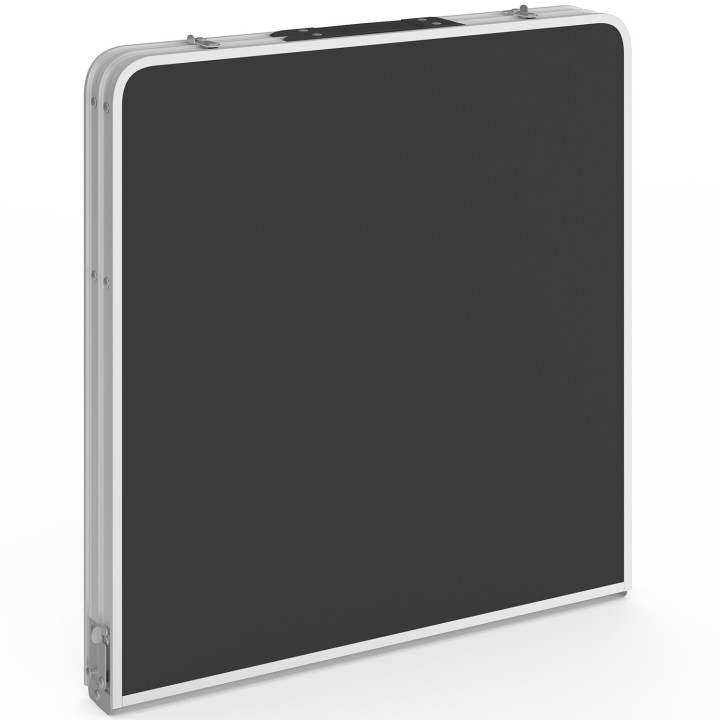 Tavolo da campeggio pieghevole regolabile in altezza da 120 cm e 4 sgabelli neri