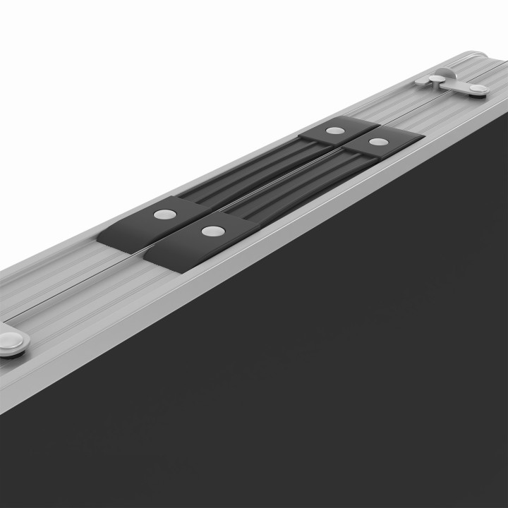 Höhenverstellbarer faltbarer Campingtisch 120 cm und 4 schwarze Hocker