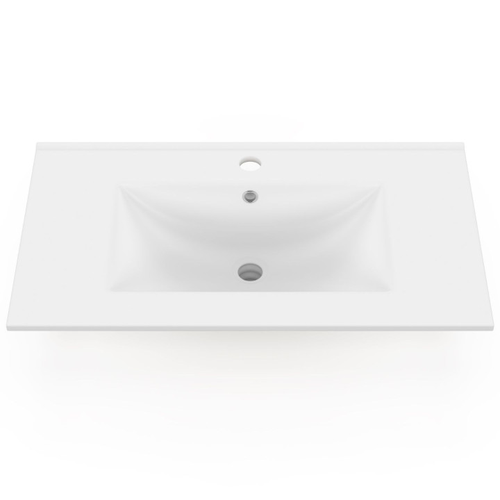 Lavabo rettangolare da incasso in ceramica bianca L. 81 x L. 46 x H. 17 cm