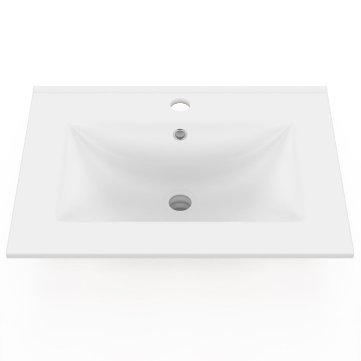 Vasque à encastrer rectangle en céramique blanche L. 61 x l. 46 x H. 17 cm