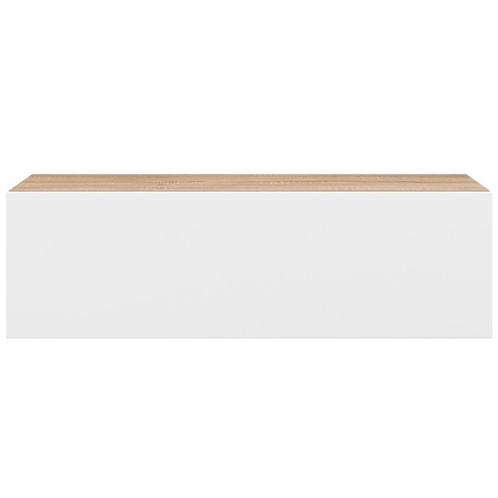 Set di 2 scaffali a parete ELYOS a 1 anta in legno e bianco