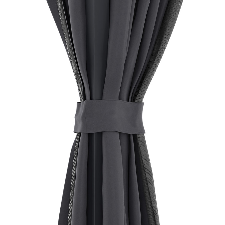 Bioklimatische Pergola 3x4M verstellbare Lamellen und Moskitonetz anthrazitgrau