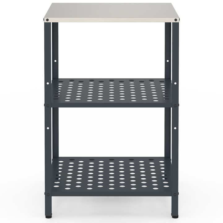 Meuble cusine extérieure 2 étageres acier gris anthracite