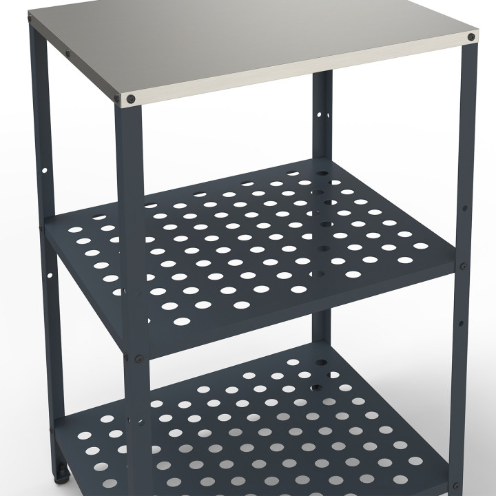 Meuble cusine extérieure 2 étageres acier gris anthracite