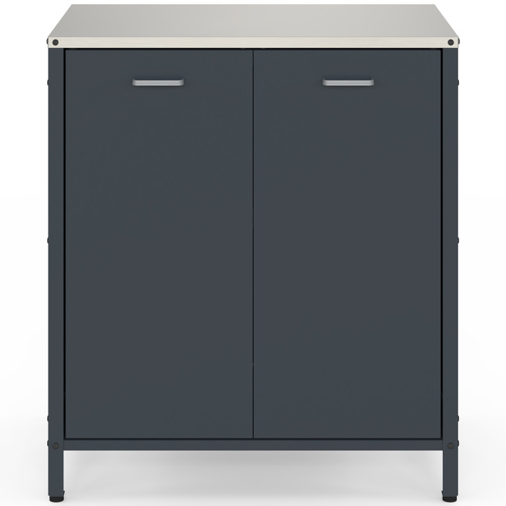 Outdoor-Küchenmöbel 2 Türen Stahl anthrazitgrau - PAREO | IdMarket