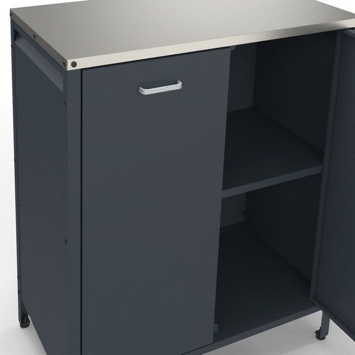 Cucina da esterno a 2 ante in acciaio grigio antracite - PAREO | IdMarket