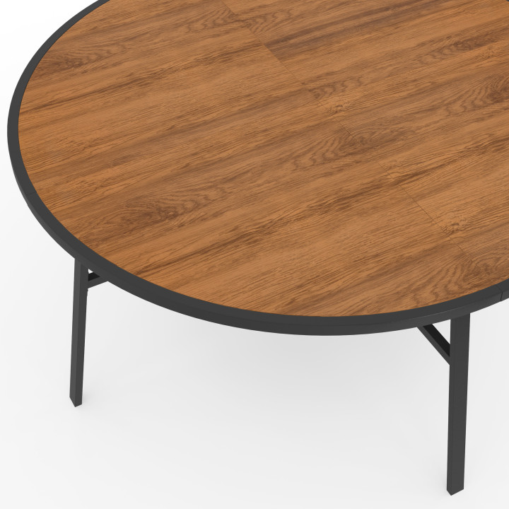 NOUMEA muebles de jardín - 150cm mesa redonda y 8 sillas apilables en negro y madera