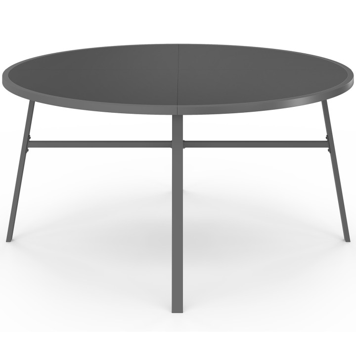 Tuinmeubelset MADRID ronde tafel 150 cm en 8 stapelstoelen antracietgrijs