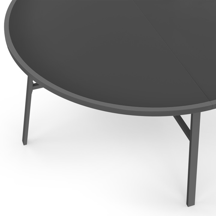 Tuinmeubelset MADRID - ronde tafel 120 cm en 6 antracietgrijze stapelstoelen