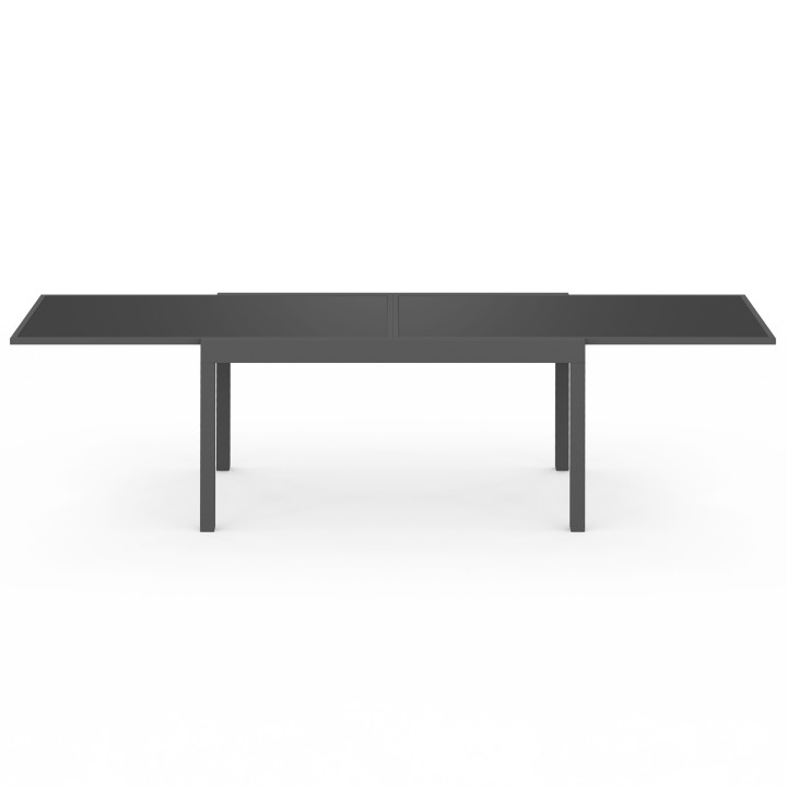 MADRID 135-270 CM Mesa de jardín rectangular extensible para 8-12 personas, gris marengo