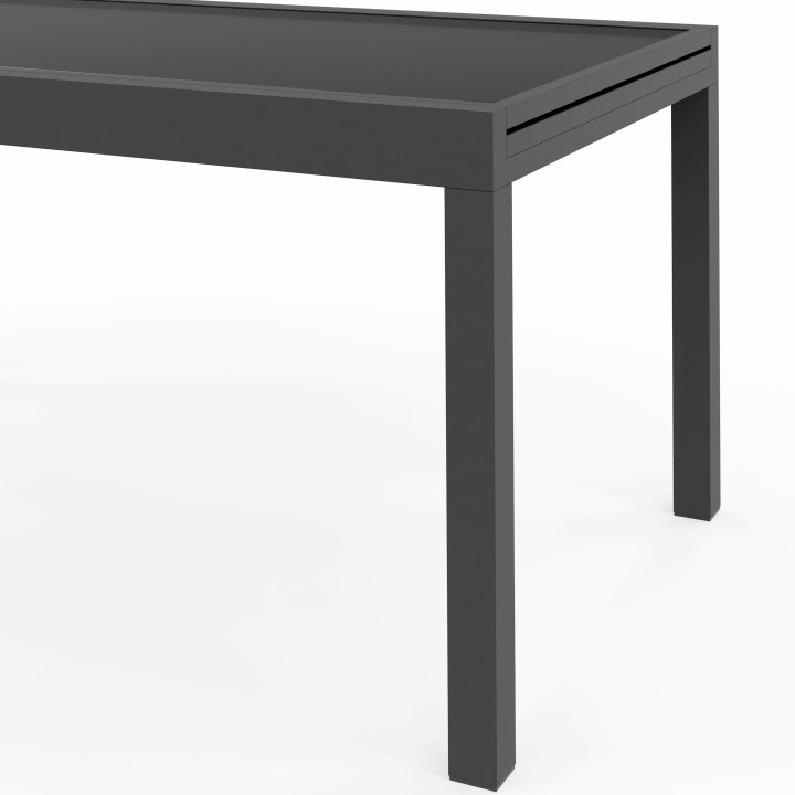 Ausziehbarer rechteckiger Gartentisch MADRID 135-270 CM 8-12 Personen Anthrazitgrau