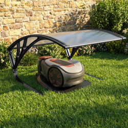 Techo para robot cortacésped con protección UV en policarbonato gris | IdMarket