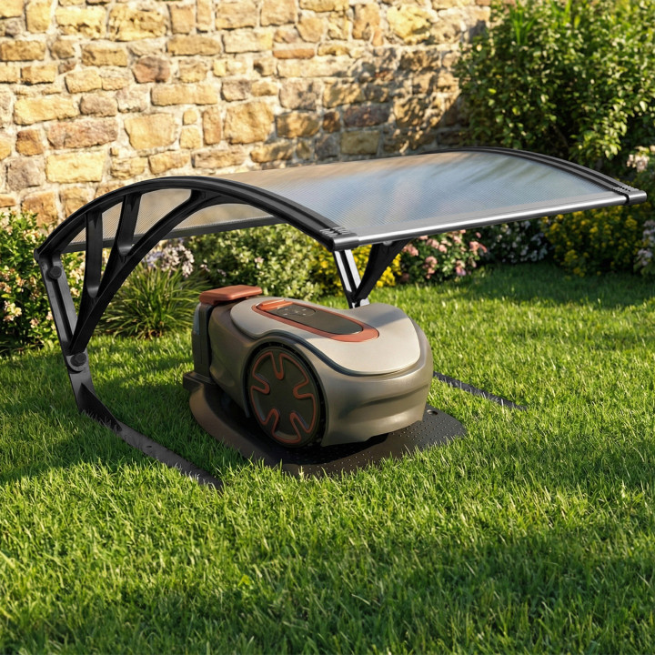 Tetto robot tagliaerba con protezione UV in policarbonato grigio | IdMarket